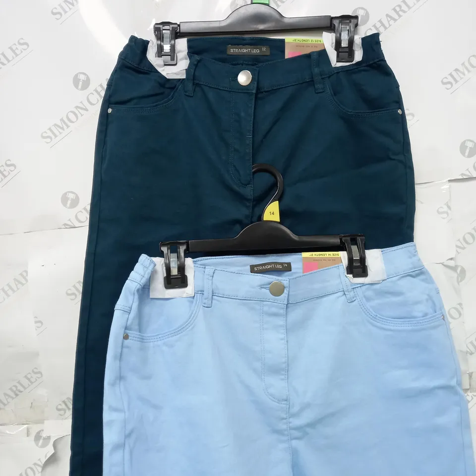 BOX OF 10 ITEMS TO INCLUDE TROUSERS, TOPS, JACKETS ETC