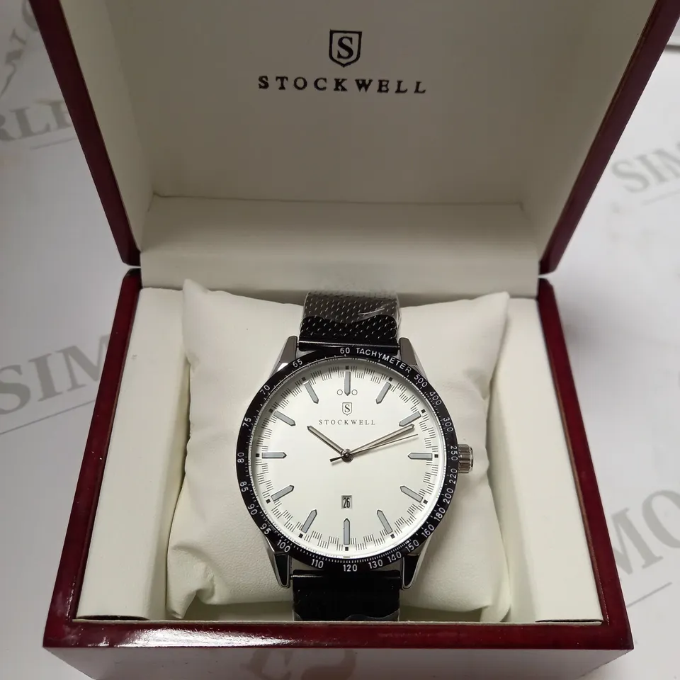 STOCKWELL AUTOMATIC TACHYMETER MESH STRAP WRISTWATCH 
