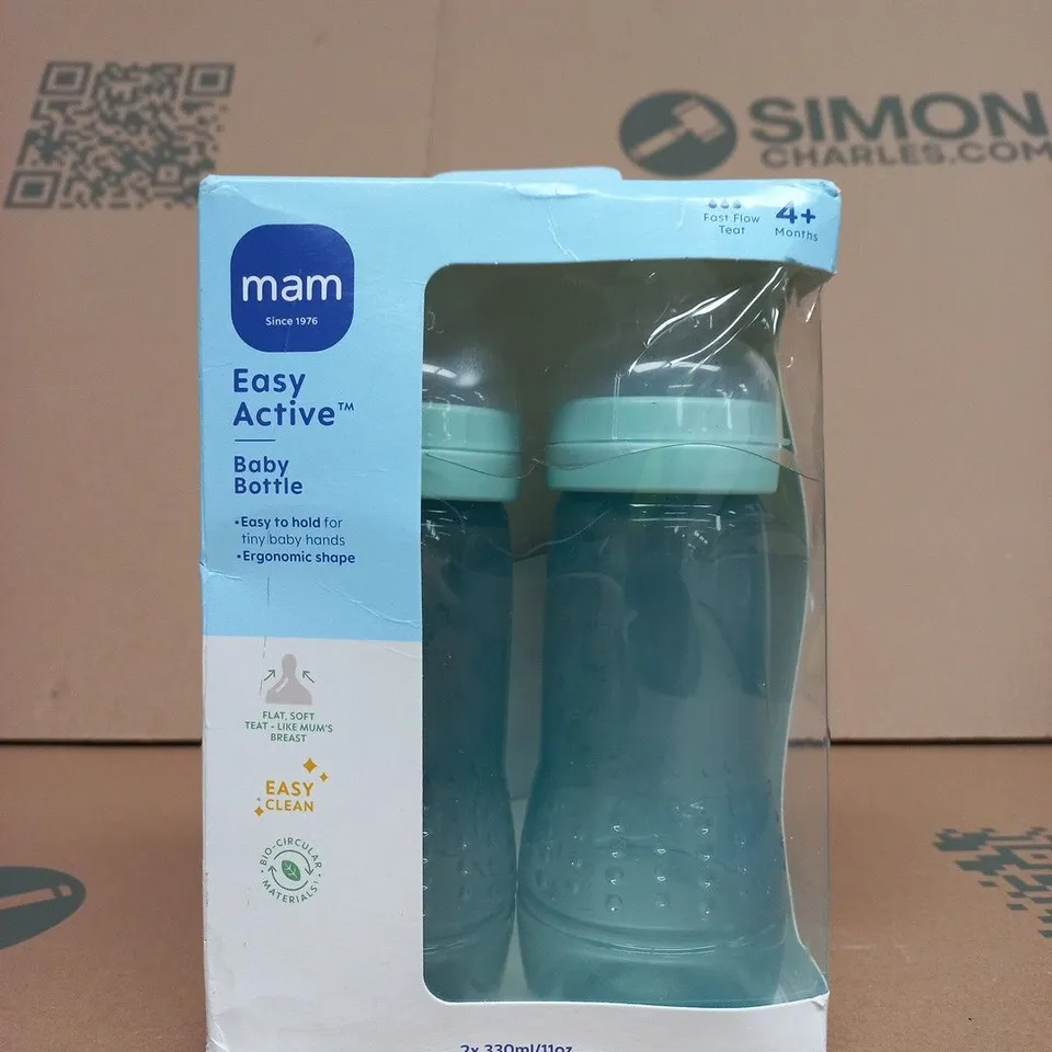 MAM EASY ACTIVE BABY BOTTLE TWIN PACK – 2 X 330ML/11OZ (4+ MONTHS)