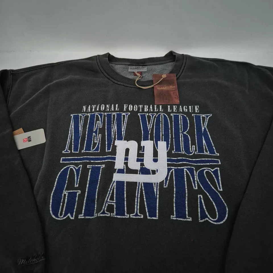 MITCHELL & NESS NFL DOWNTOWN COLLECTION FLEECE CREW NECK SWEATSHIRT – NEW YORK GIANTS – 2X-LARGE