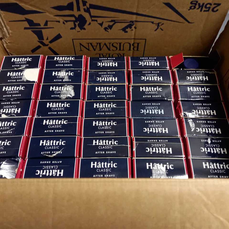 BOXED LOT OF 40 X HATTRIC CLASSIC AFTERSHAVE 100ML