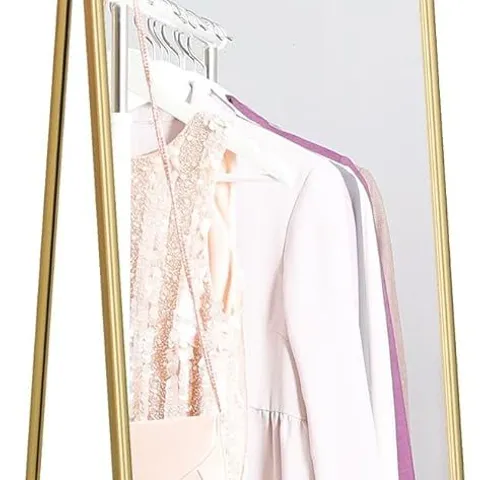 BOXED HOMCOM TWO-WAY CURVED FULL LENGTH MIRROR - GOLD TONE