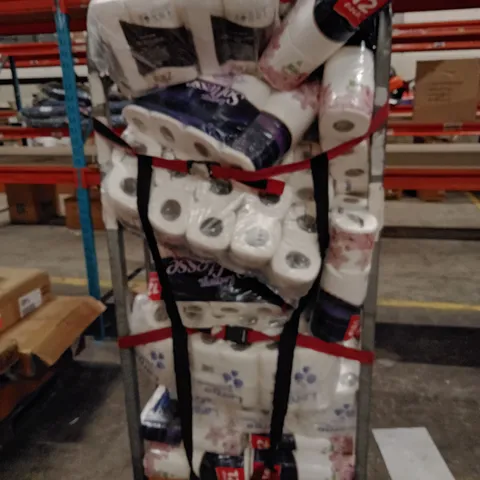 CAGE CONTAINING A LARGE QUANTITY OF TOILET PAPER