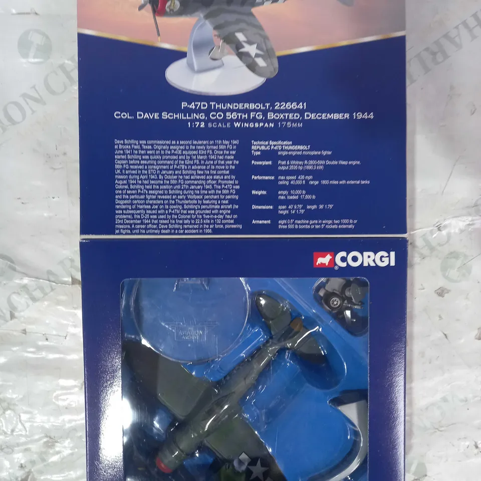 CORGI THE AVIATION ARCHIVE WORLD WAR II EUROPE & AFRICA - 1:72 SCALE P-47D THUNDERBOLT 226641 DIE-CAST MODEL