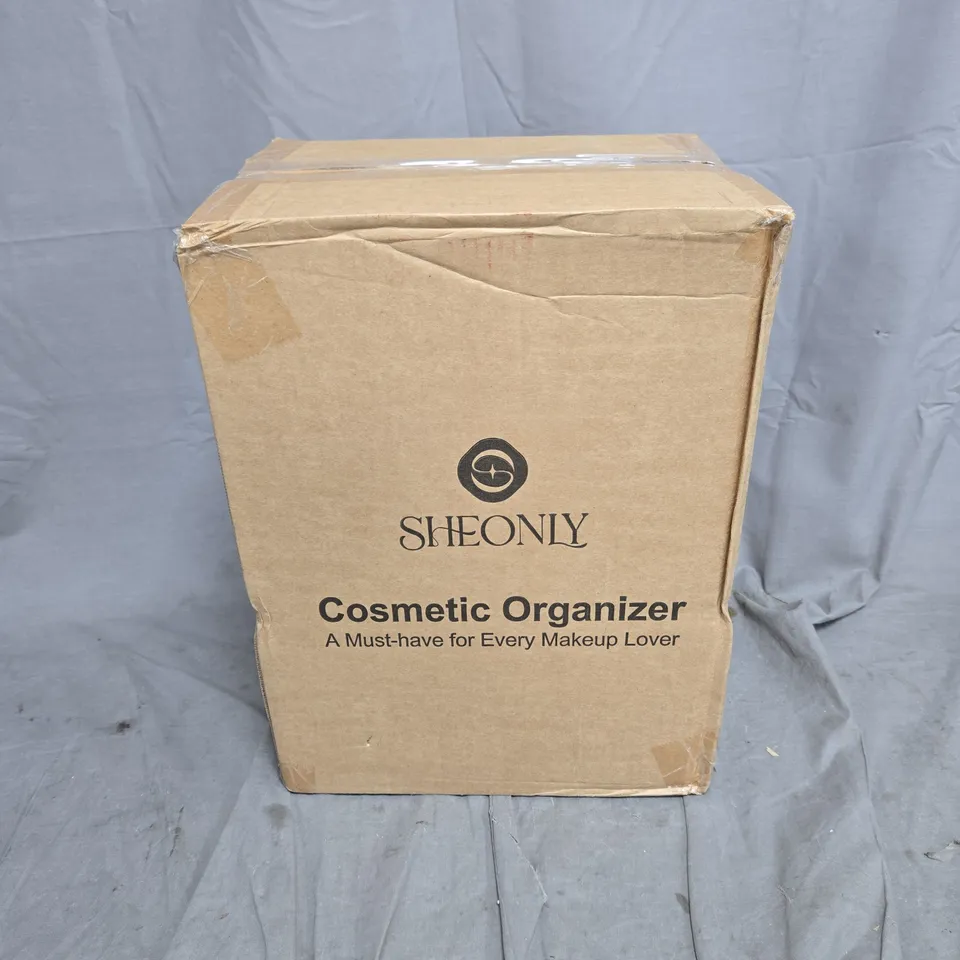 SHEONLY COSMETIC ORGANIZER – GREEN 3-DRAWER MAKEUP STORAGE WITH GOLD HANDLES 