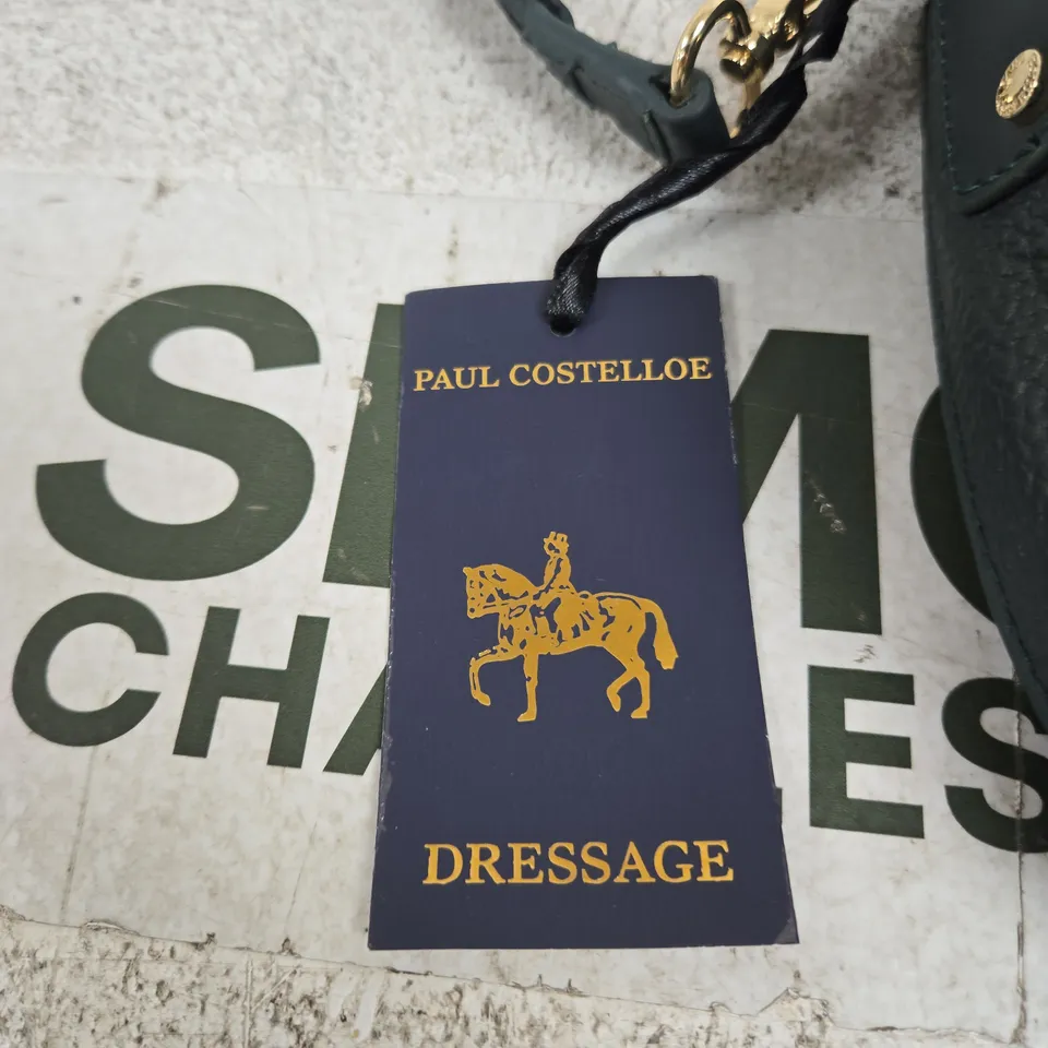 PAUL COSTELLOE DRESSAGE GREEN PEBBLED LEATHER HANDBAG