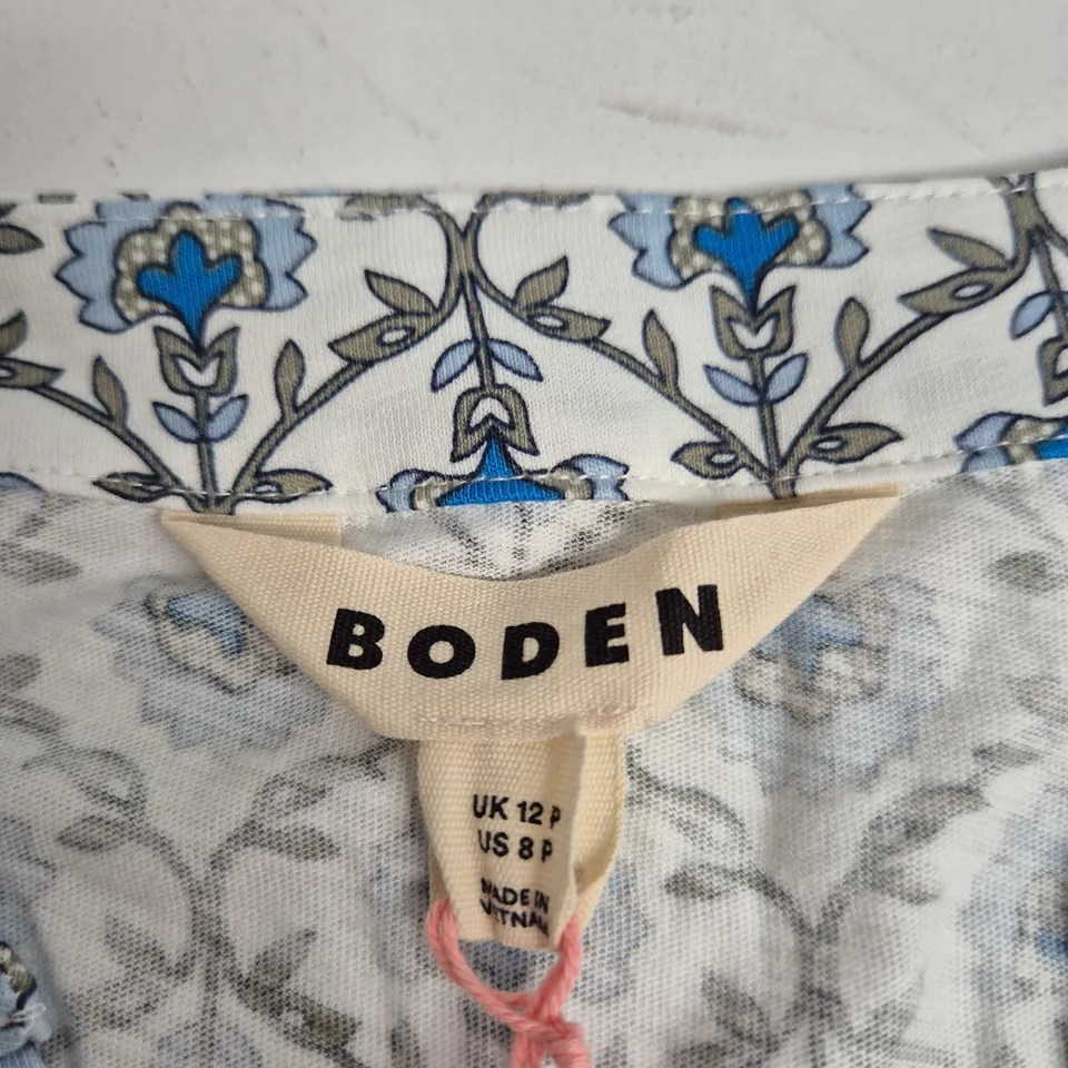 BODEN DELPHINE MIDI JERSEY DRESS – WOMEN’S, BLUE FLORAL PRINT, UK 12P