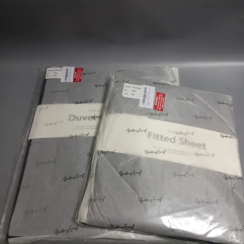 BEDDING ENVY SINGLE DUVET COVER AND FITTED SHEET GREY
