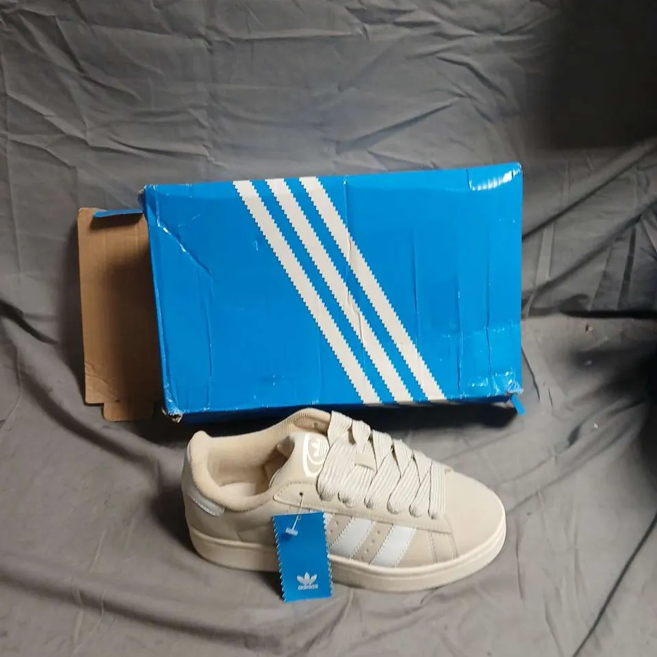 ADIDAS CREAM TRAINERS – WITH BOX - SIZE UK 4.5