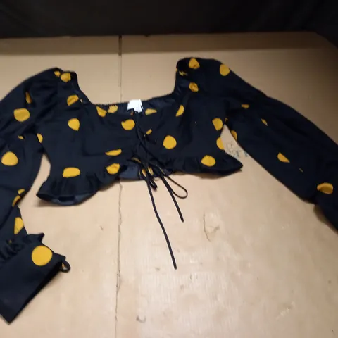 TOPSHOP POLKA DOT CROPPED SHIRT - UK 14