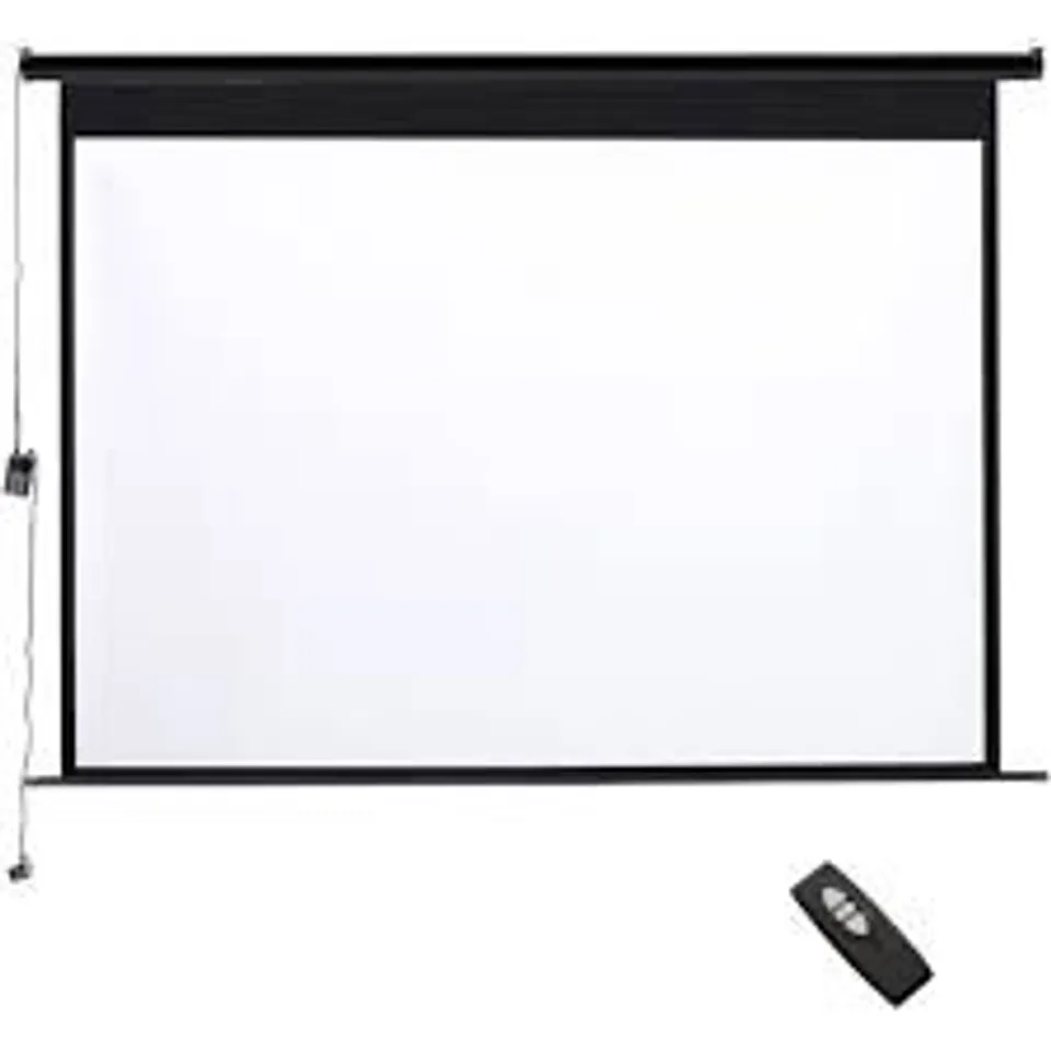 BOXED LIVING AND HOME WALL MOUNT ELECTRIC PROJECTOR SCREEN 72 INCH