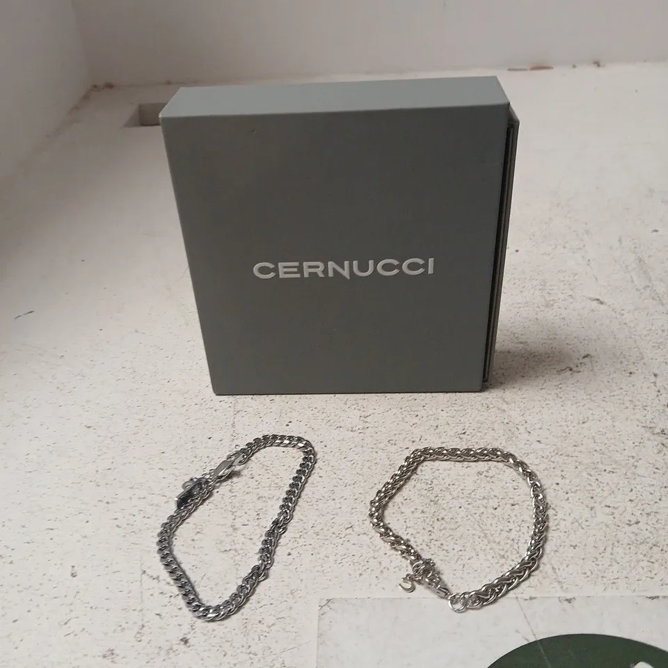 CERNUCCI CHAIN BRACELETS – SET OF 2 SILVER-TONE CHAINS