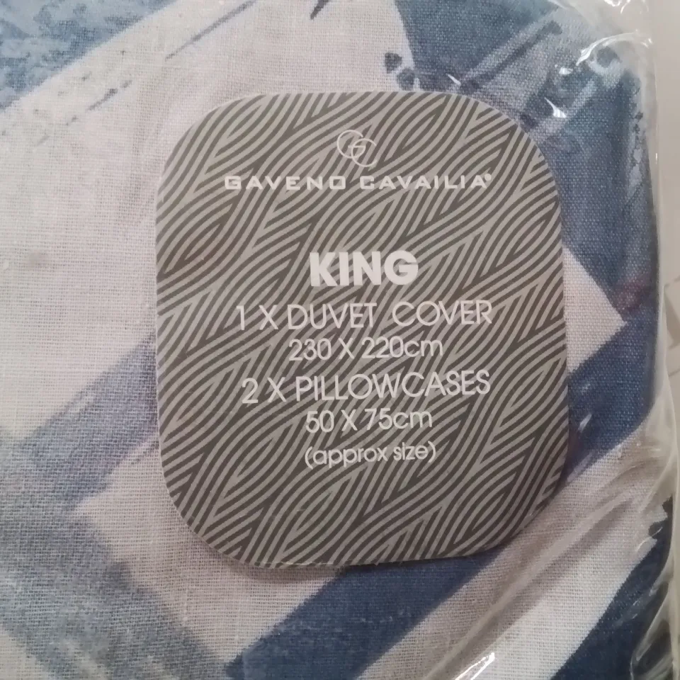 BRAND NEW GAVENO CAVAILIA KING DUVET COVER SET -BLUE- 