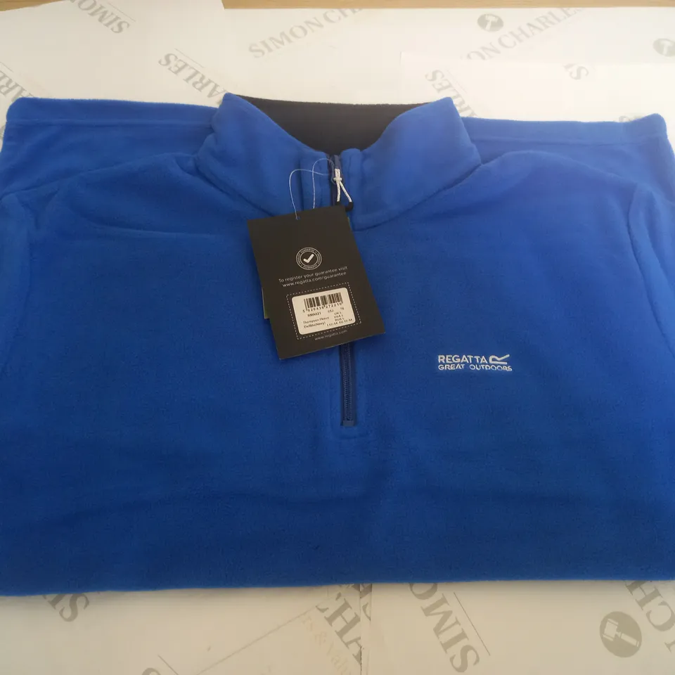 REGATTA BLUE 1/4 ZIP FLEECE - LARGE 