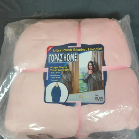 TOPAZ HOME ULTRA PLUSH BLANKET HOODIE IN PINK