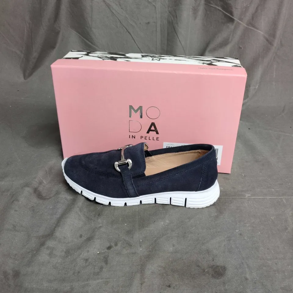 MODA IN PELLE FRANCIE NAVY SUEDE LOAFERS – UK 5 (EU 38)