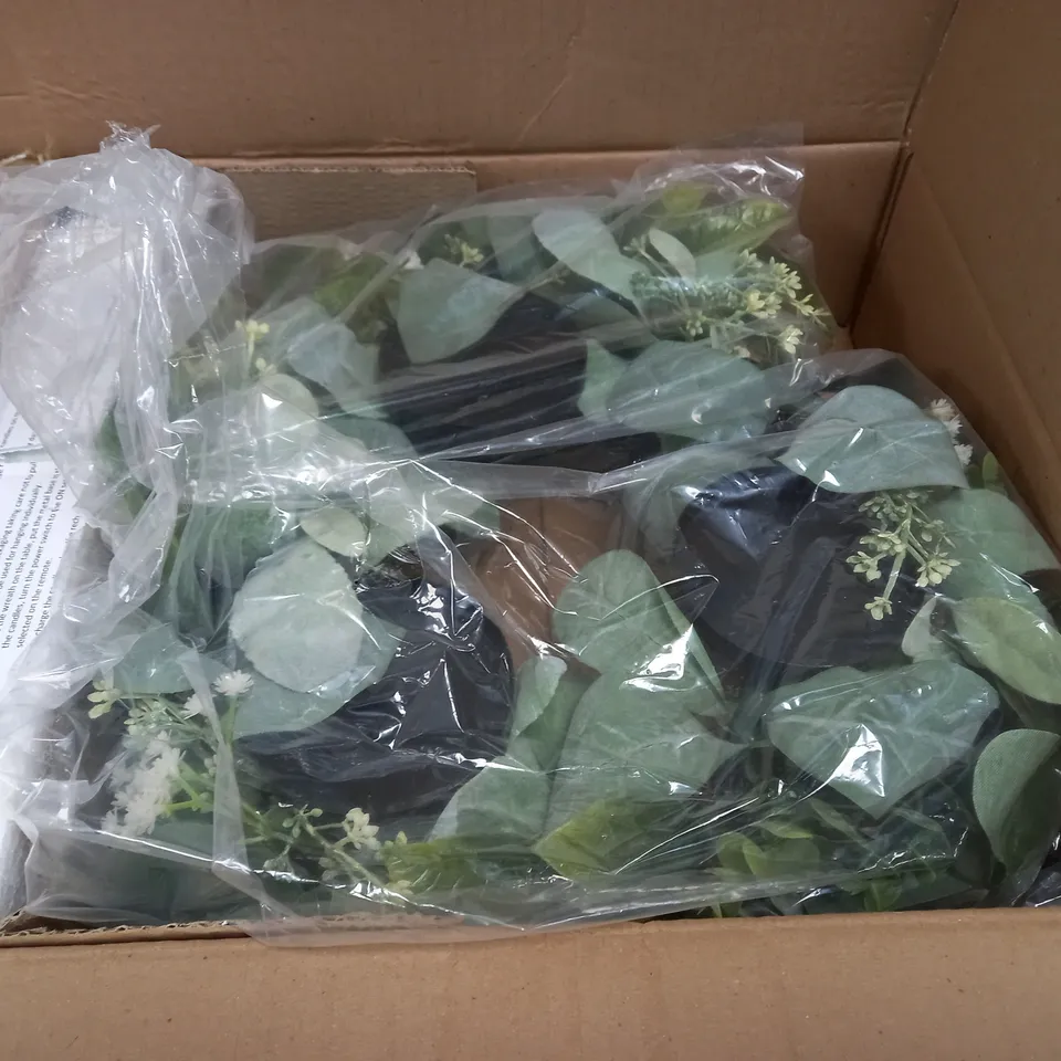 BOXED HOME REFLECTIONS 3 IN 1 FLAMELESS CANDLE WITH WREATH SET - SAGE