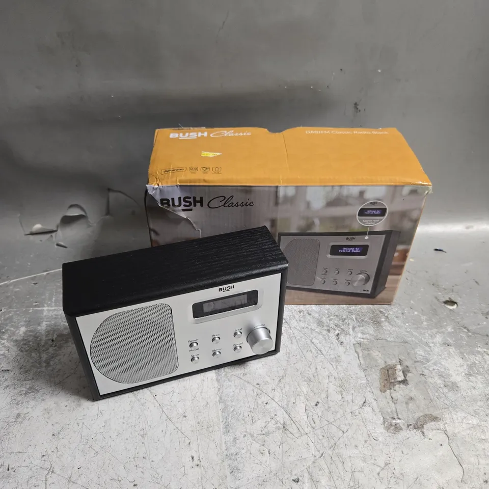 BOXED BUSH CLASSIC DAB/FM RADIO IN BLACK 