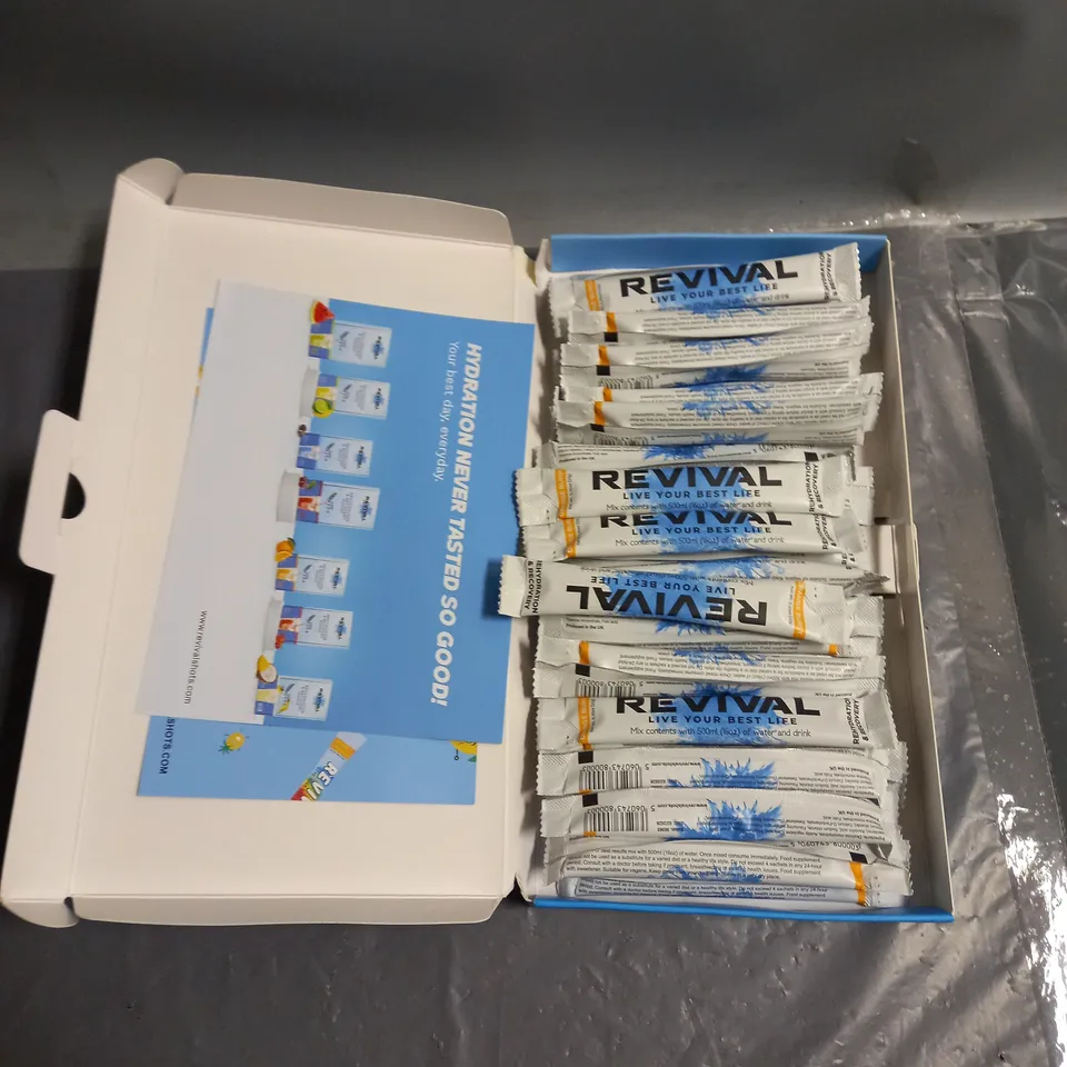 REVIVAL REHYDRATION & RECOVERY ELECTROLITE DRINK MIX IN ORANGE BURST 30 SERVINGS