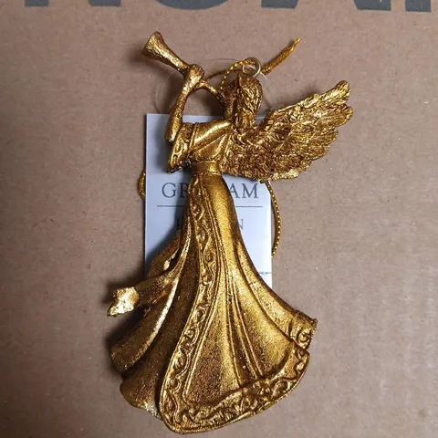 BOX OF APPROXIMATELY 10 GISELA GRAHAM GOLD COLOUR ANGEL CHRISTMAS TREE ORNAMENTS