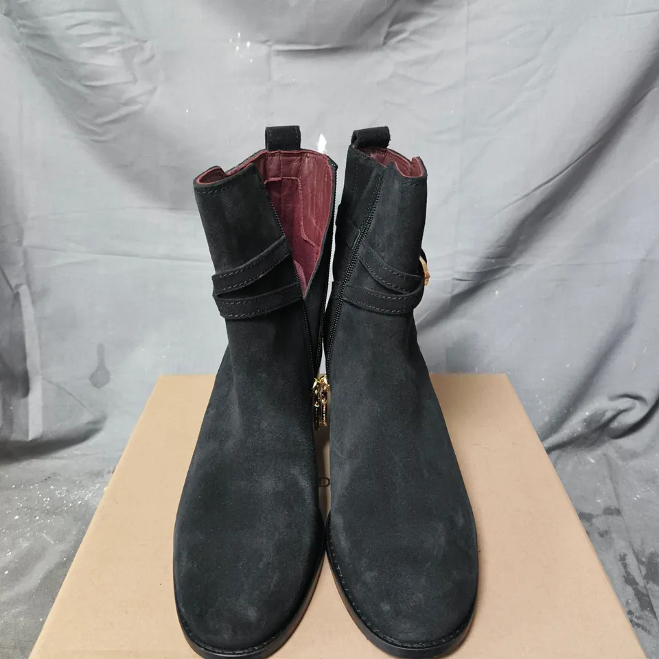 BOXED RADLEY ACER WALK LADIES BLACK SUEDE ANKLE BOOTS, UK 7