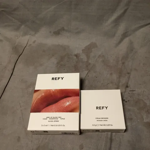 2 X REFY PRODUCTS: MINI LIP GLOSS TRIO + CREAM BRONZER
