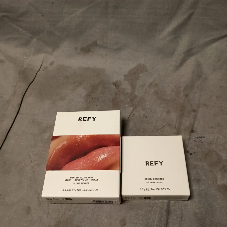 2 X REFY PRODUCTS: MINI LIP GLOSS TRIO + CREAM BRONZER
