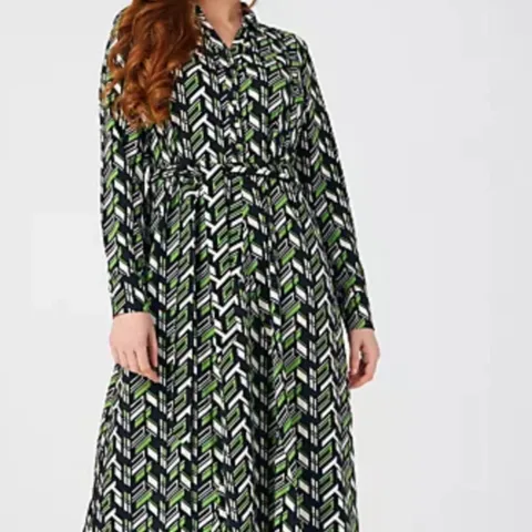 RUTH LANGSFORD PRINTED SHIRT DRESS SIZE UK 18P BAGGED WITH TAGS