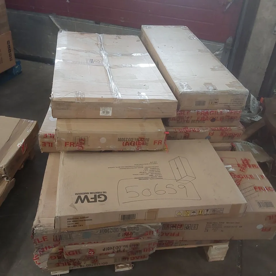 PALLET OF ASSORTED DESIGNER FURNITURE PARTS