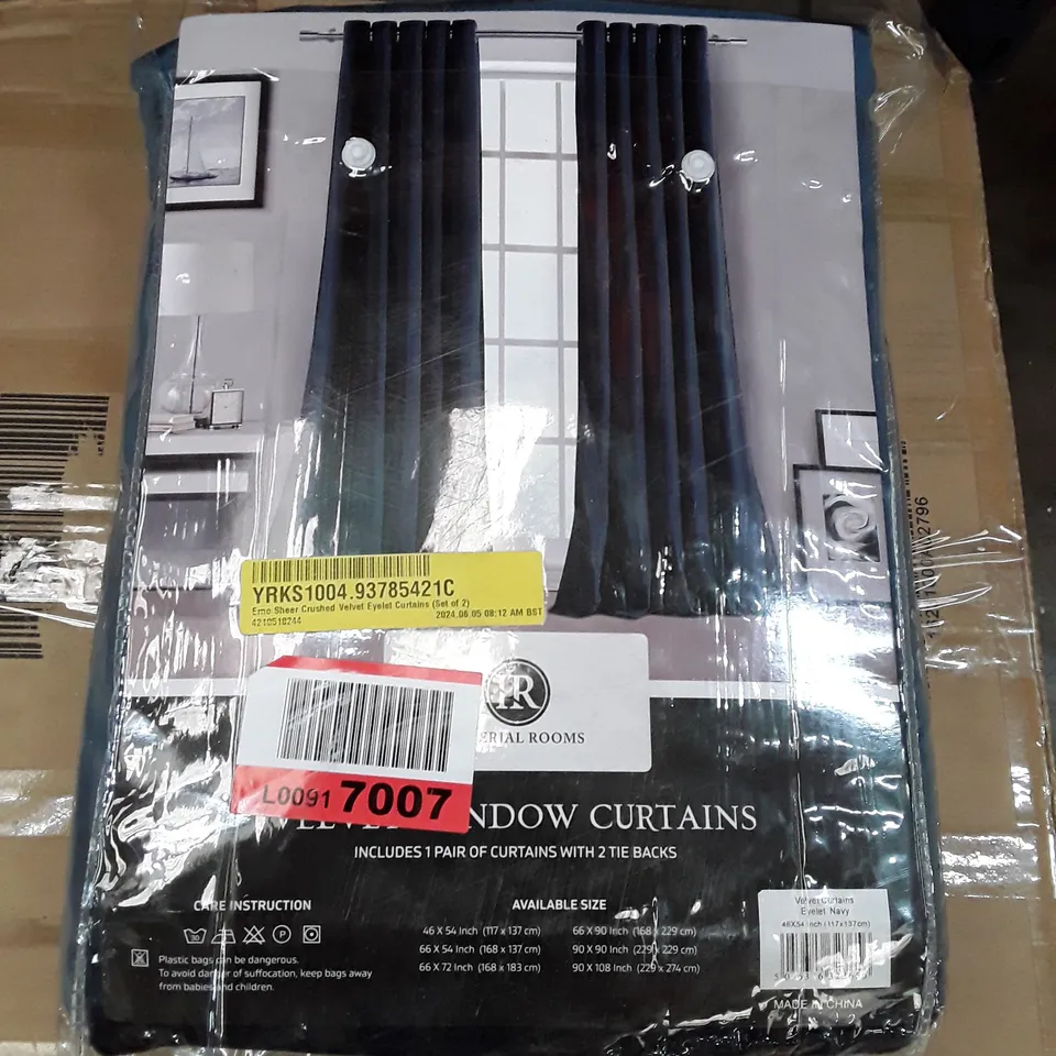 ERNO SHEER CRUSHED VELVET EYELET CURTAINS (SET OF 2)