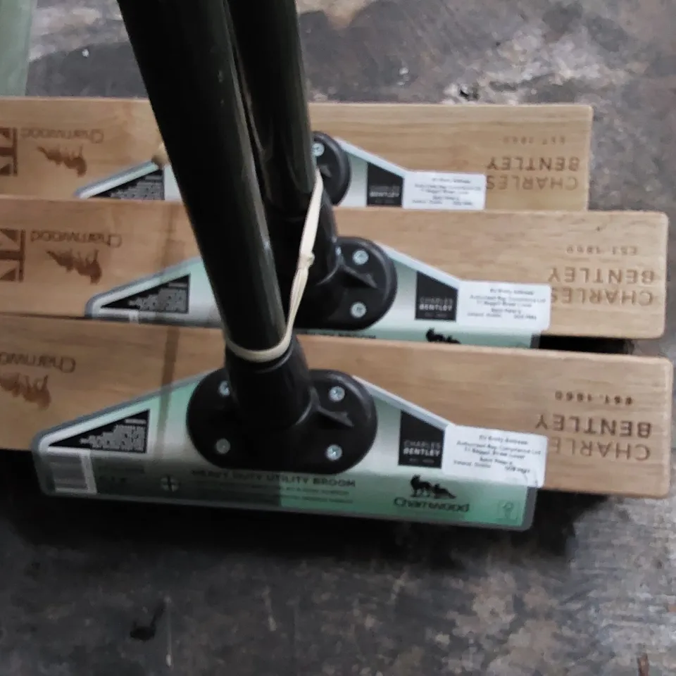 3 X CHARLES BENTLEY HEAVY DUTY UTILITY BROOMS 