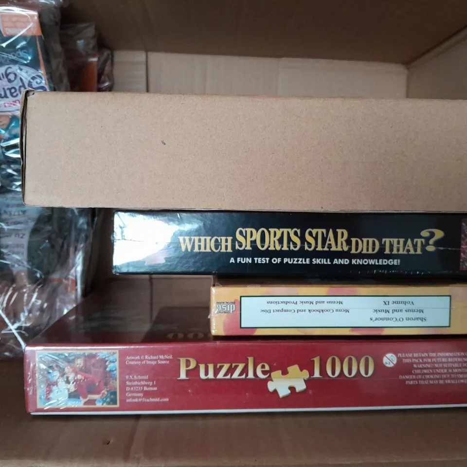 BOX OF APPROXIMATELY 10 ASSORTED TOYS AND GAMES TO INCLUDE LIMITED EDITION JIGRAPHY, ZURU SPARKLE GIRLZ SPARKLE GUYS, GEL CANDLE MAKING KIT, ETC