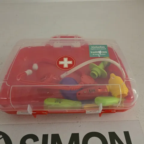 TOY MEDICAL KIT PLAYSET WITH LIGHTS & SOUNDS – RED CASE