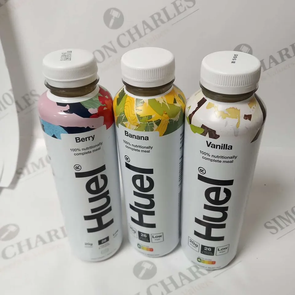 APPROXIMATELY 20 HUEL 500ML BOTTLES TO INCLUDE; BANANA, BERRY AND VANILLA