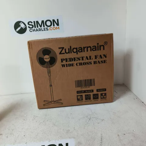 ZULQARNAIN PEDESTAL FAN β 16 INCH β BOXED, BLACK