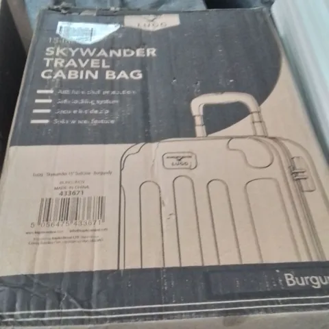 BOXED LUGG 15INCH SKYWANDER TRAVEL CABIN BAG BURGUNDY 