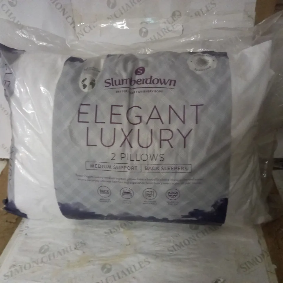 BRAND NEW SLUMBERDOWN ELEGANT LUXURY 2 PILLOWS PACK