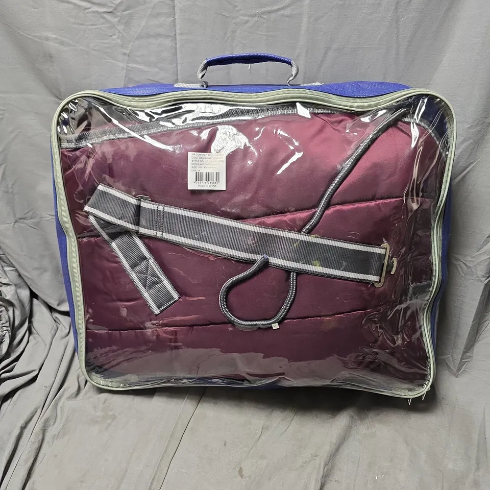 WEATHERBEETA COMFITEC 210D CHANNEL QUILT COMBO NECK HEAVY 400G STABLE RUG BURGUNDY (SIZE 4`6)