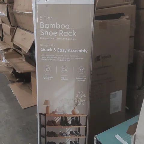 BOXED KEPLIN 5-TIER BAMBOO SHOE RACK