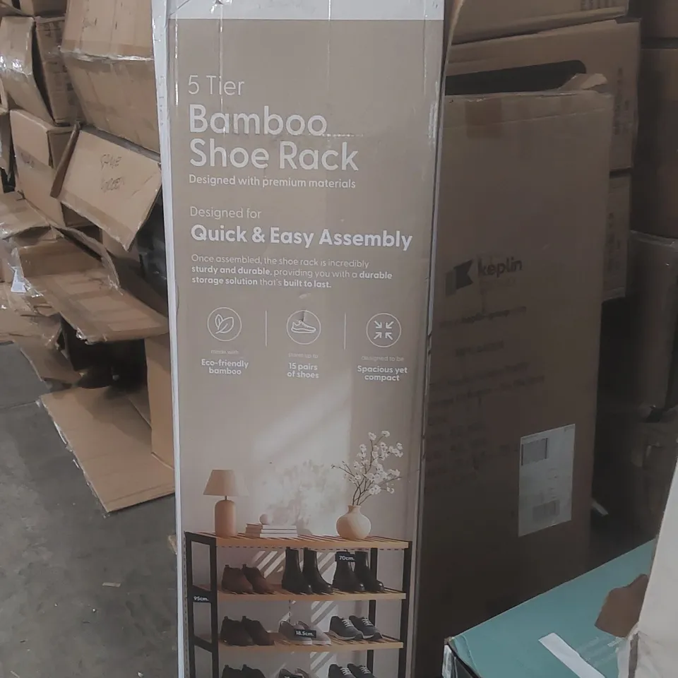 BOXED KEPLIN 5-TIER BAMBOO SHOE RACK