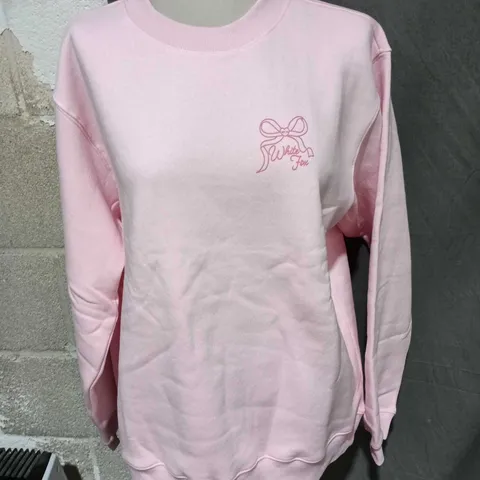 WHITE FOX PINK SWEATSHIRT WITH BOW LOGO – WOMEN’S - SIZE S-M