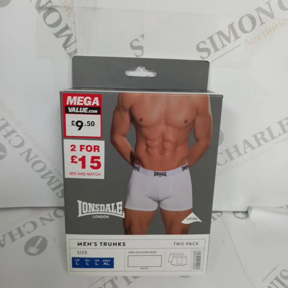 LONSDALE MENS TRUNKS - 2 PACK - SIZE L