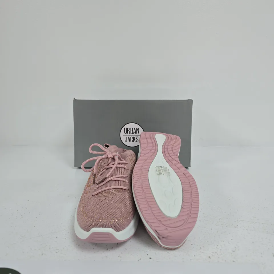 URBAN JACKS WOMEN'S KNIT RUNNING SHOES - PINK SIZE 7
