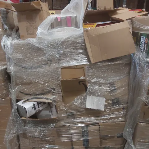 PALLET TO CONTAINING A VERY LARGE QUANTITY OF ASSORTED ITEMS INCLUDING: CAFETIERES, GLASSES, SHAPE SORTER BUS TOYS, CUPBOARD STORAGE RACKS ECT