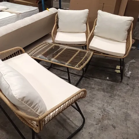 GARDEN PATIO SET WITH GLASS TABLE