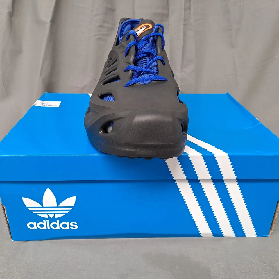 BOXED PAIR OF ADIDAS ADIFOM CLIMACOOL SHOES IN BLACK/BLUE UK SIZE 10