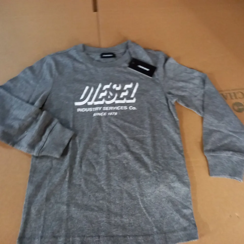 DIESEL GREY LONG SLEEVED TOP - 6Y