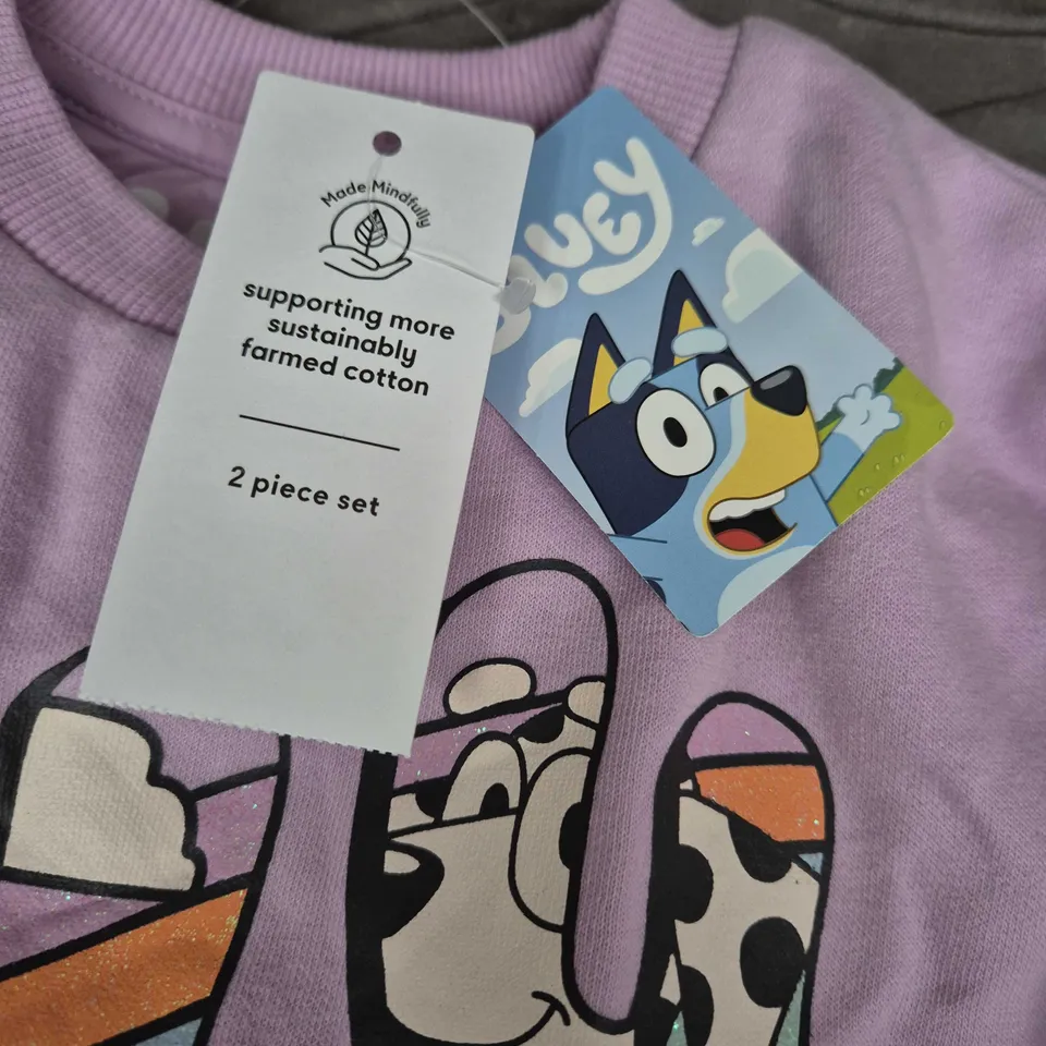 Bluey Kids Purple 2-Piece Tracksuit Set – Hoodie & Joggers