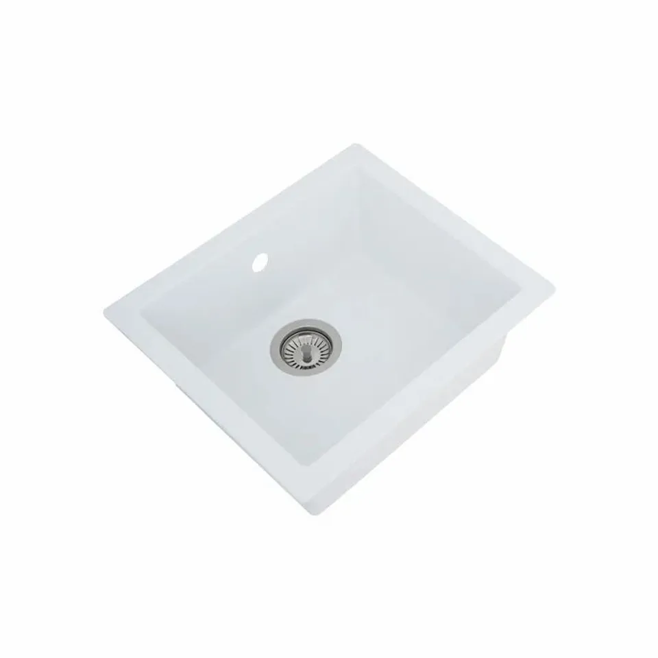 BOXED MINERALITE WHITE SINGLE BOWL KITCHEN SINK