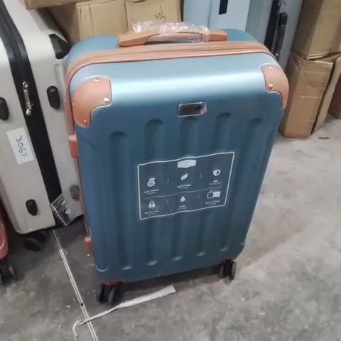 MEDIUM SUITCASE BLUE & BROWN